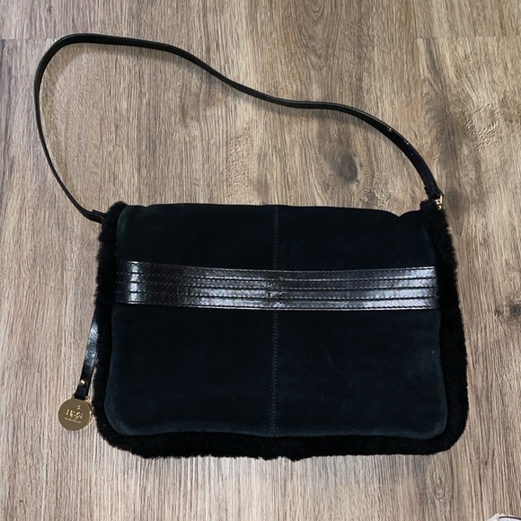 UGG Shearling & Suede Shoulder Bag/ Clutch black - Picture 2 of 4